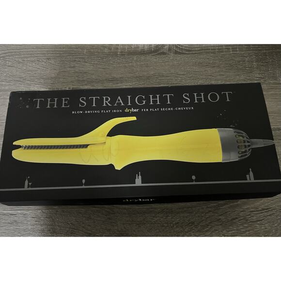 Drybar the Straight Shot Blow-Drying Flat Iron 900-3430-4 with Yellow Brush - Picture 1 of 13